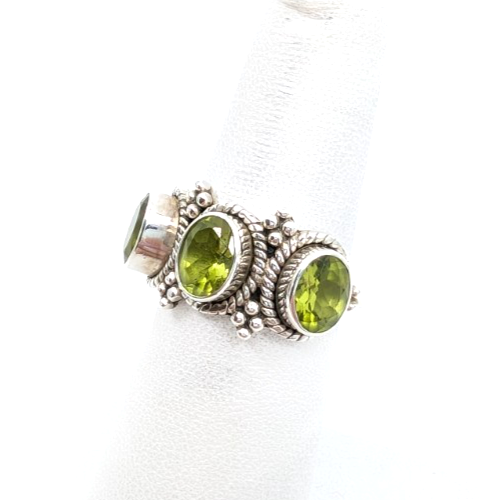Sterling Silver 925 Vintage Peridot Doug Paulus Ring R1189- CRN217 - Image 2