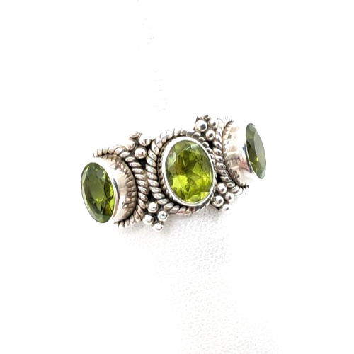 Sterling Silver 925 Vintage Peridot Doug Paulus Ring R1189- CRN217 - Image 4
