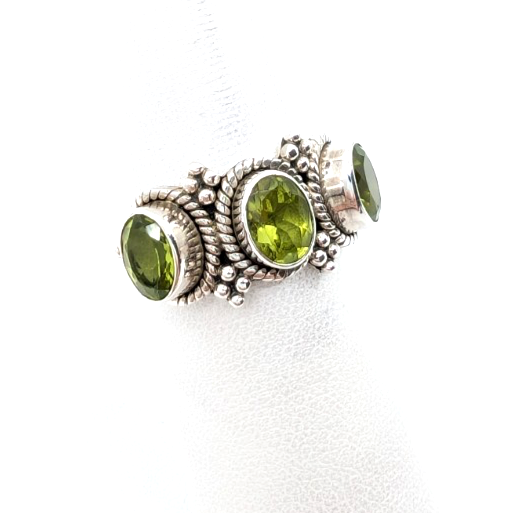 Sterling Silver 925 Vintage Peridot Doug Paulus Ring R1189- CRN217 - Image 5