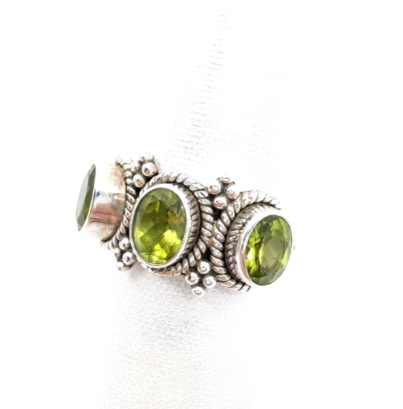 Sterling Silver 925 Vintage Peridot Doug Paulus Ring R1189- CRN217 - Image 6
