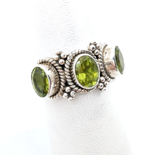 Sterling Silver 925 Vintage Peridot Doug Paulus Ring R1189- CRN217 - Image 7