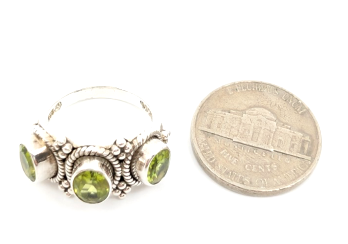 Sterling Silver 925 Vintage Peridot Doug Paulus Ring R1189- CRN217 - Image 12