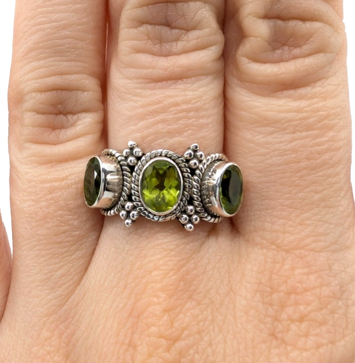 Sterling Silver 925 Vintage Peridot Doug Paulus Ring R1189- CRN217 - Image 13