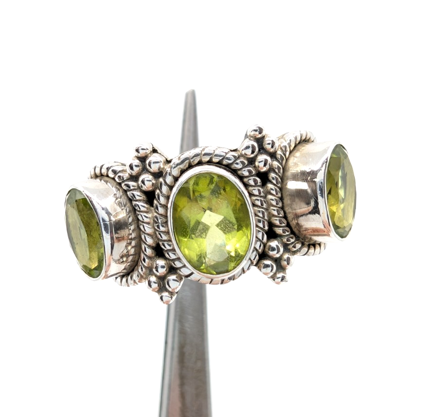 Sterling Silver 925 Vintage Peridot Doug Paulus Ring R1189- CRN217 - Image 15