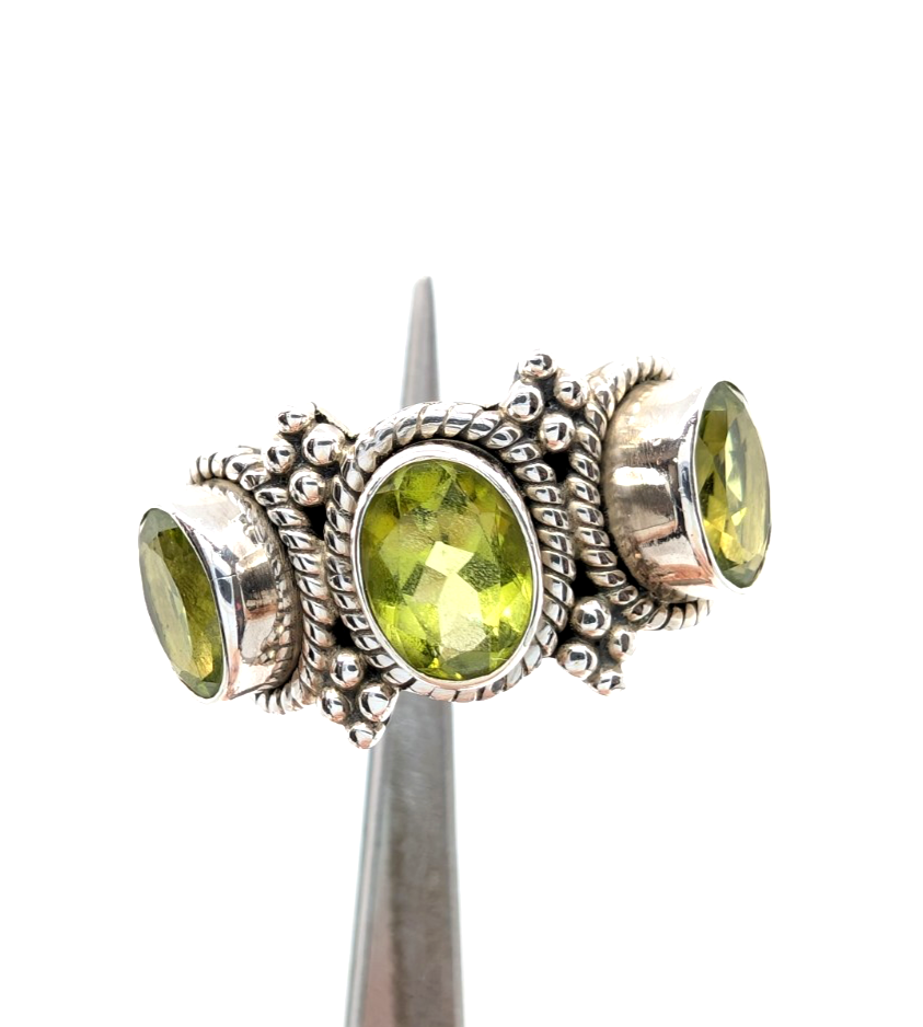Sterling Silver 925 Vintage Peridot Doug Paulus Ring R1189- CRN217 - Image 18