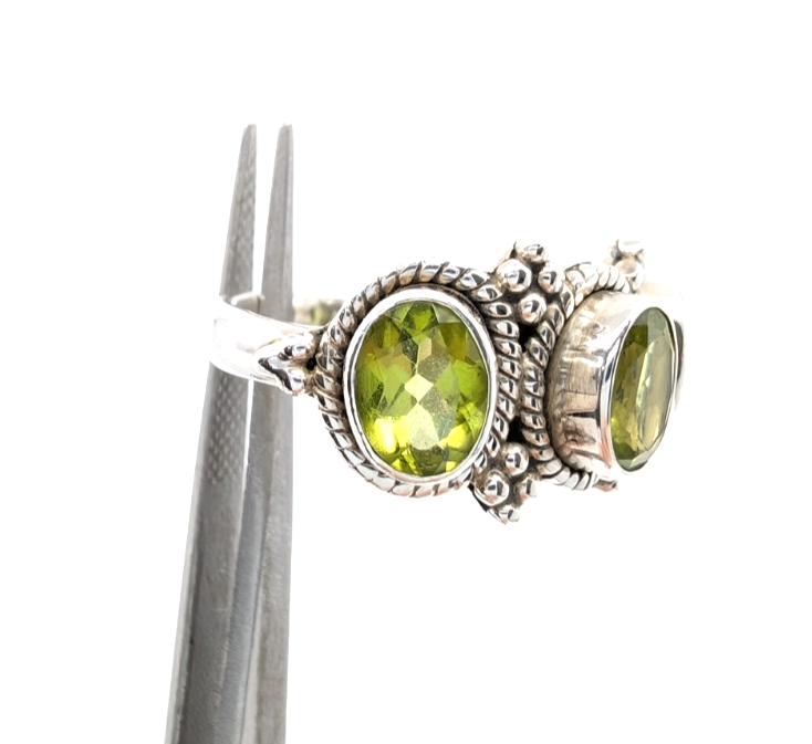 Sterling Silver 925 Vintage Peridot Doug Paulus Ring R1189- CRN217 - Image 19