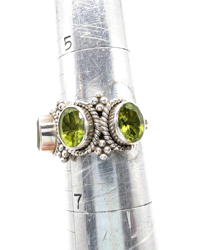 Sterling Silver 925 Vintage Peridot Doug Paulus Ring R1189- CRN217 - Image 21