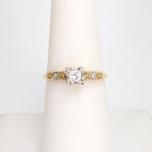 14K Yellow Gold Vintage Diamond Engagement Ring P594-FOX1449