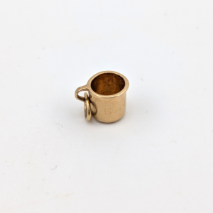 14K Yellow Gold Vintage "Bottoms Up" Cup Charm Pendant 20346