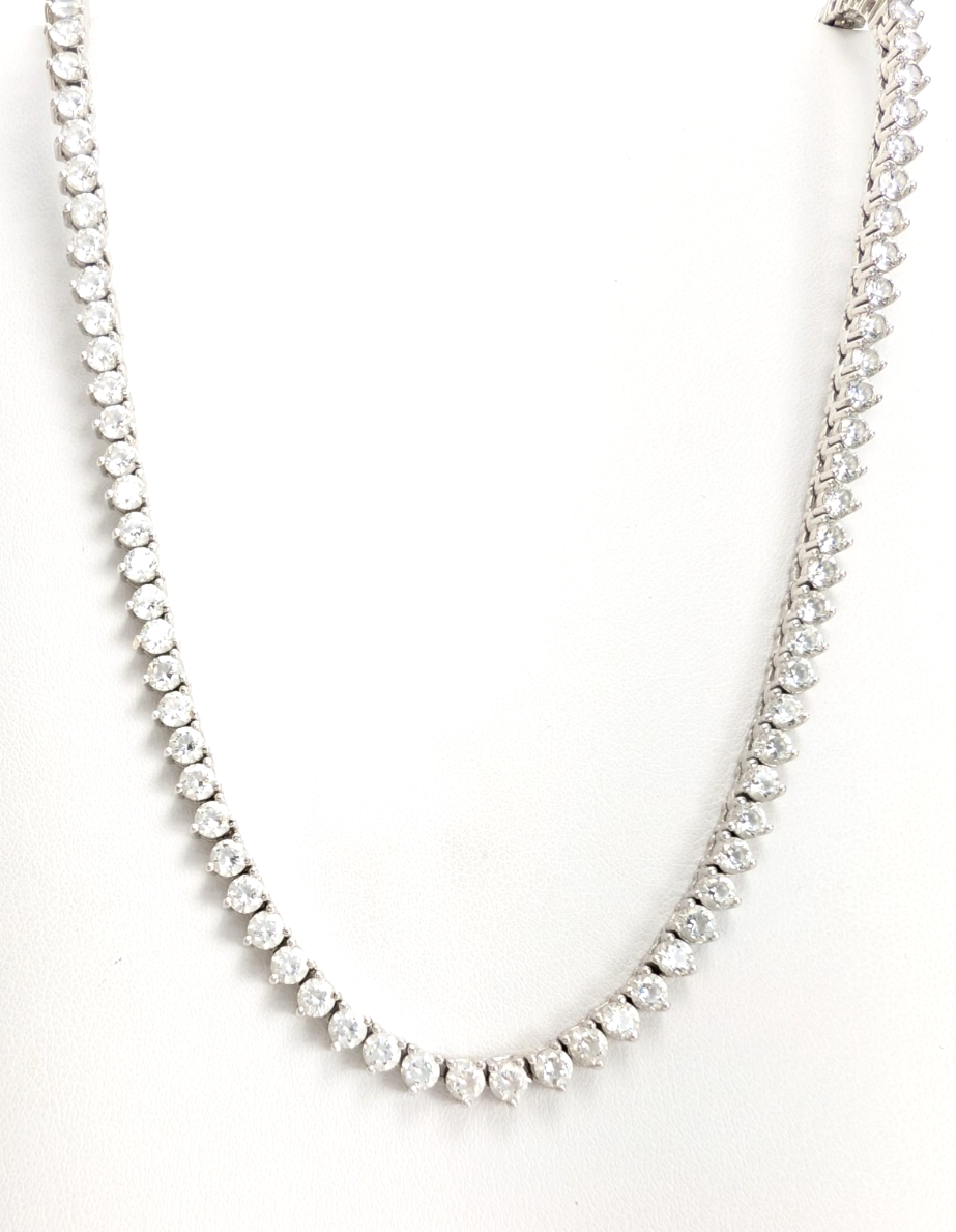 Sterling Silver 925 18" Tennis Necklace R1013 - FOX1951 - Image 16