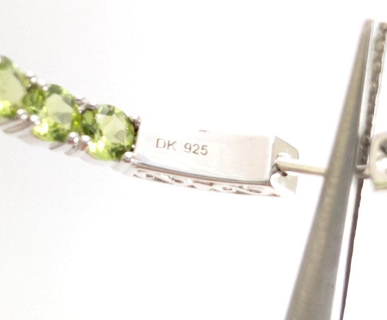 Sterling Silver 925 Earrings Peridot inside- out Hoops R1047- CRN14 - Image 12