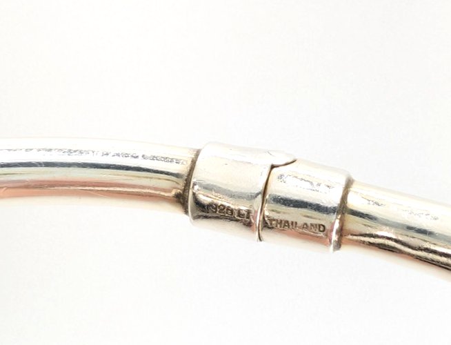Sterling Silver 925 Bracelet Turquoise Bangle R1052- CRN19 - Image 6