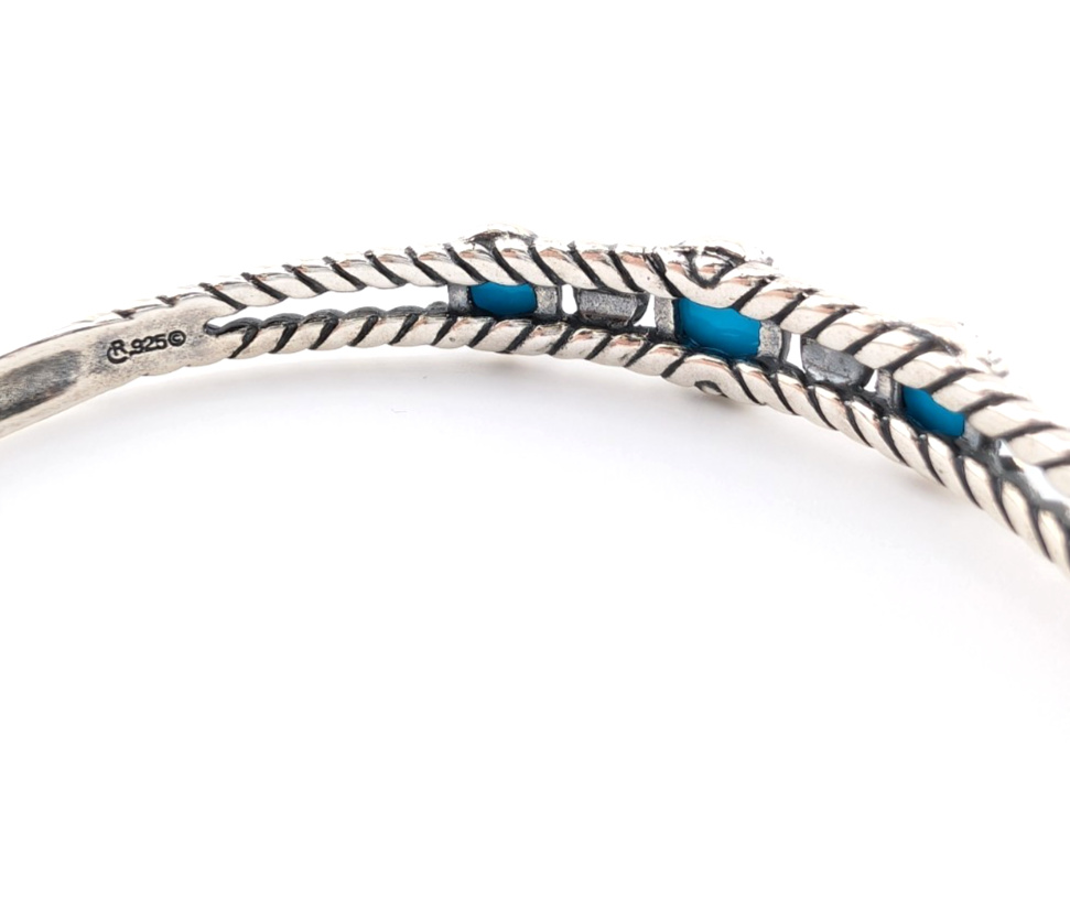 Carolyn Pollack Sterling Silver 925 3 Turquoise Cuff Bracelet 17569 - Image 4