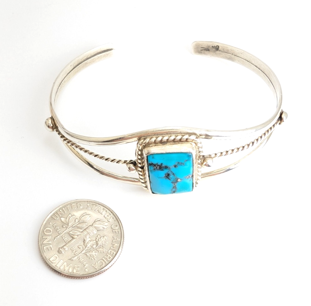 Sterling Silver 925 Bracelet Turquoise R1057- CRN24 - Image 9