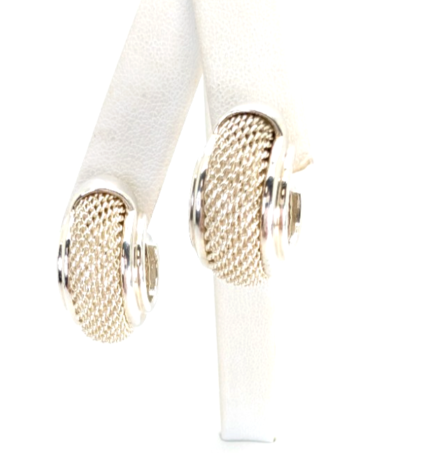 Sterling Silver 925 Earrings ESPO Mesh J Hoops R532- FOX1469 - Image 3