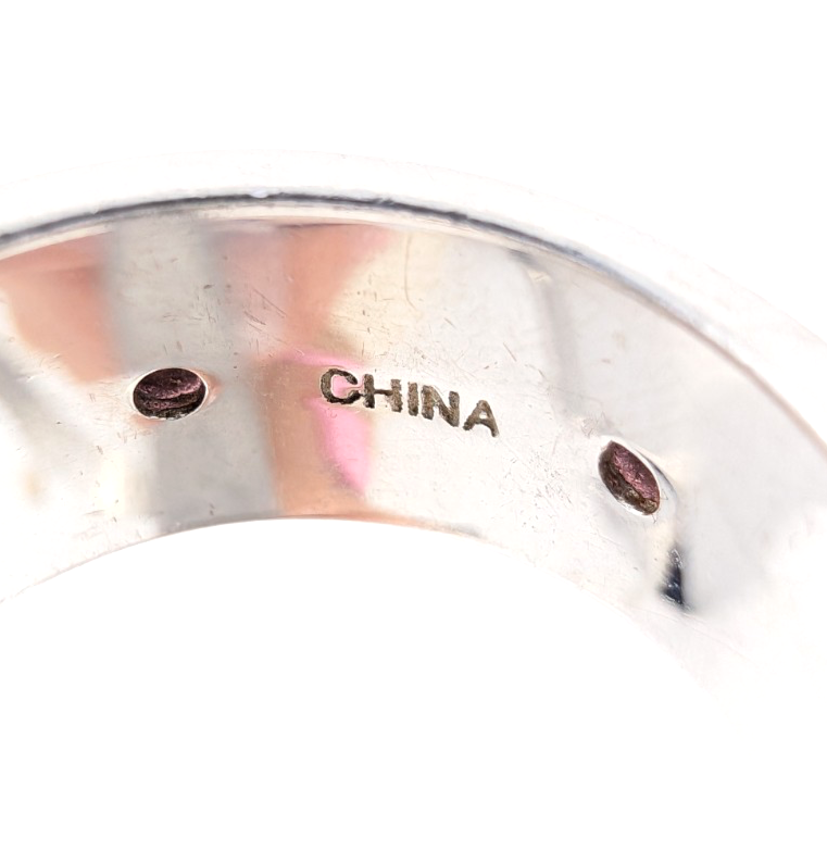 Sterling Silver 925 6.75 Ring Black Enamel & Pink Quartz Band R353-FOX1074 - Image 15