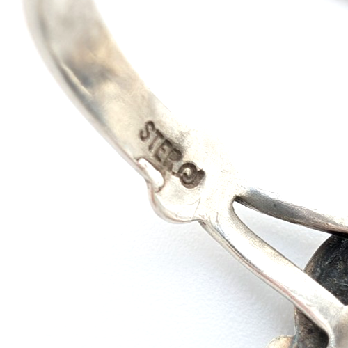 Sterling Silver 925 8 Ring Oval Turq Bead/ Swirl Frame R378- FOX1137 - Image 10