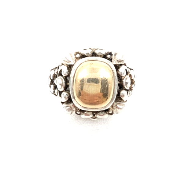Sterling Silver 925 6.25 Ring Silver/ 14K YG ESPO 16282