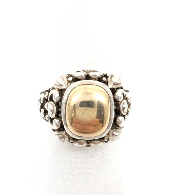 Sterling Silver 925 6.25 Ring Silver/ 14K YG ESPO 16282 - Image 2