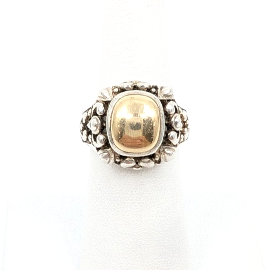Sterling Silver 925 6.25 Ring Silver/ 14K YG ESPO 16282 - Image 3
