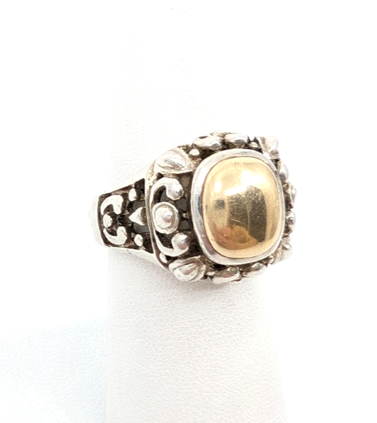 Sterling Silver 925 6.25 Ring Silver/ 14K YG ESPO 16282 - Image 4