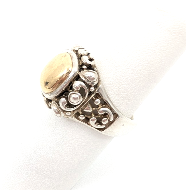 Sterling Silver 925 6.25 Ring Silver/ 14K YG ESPO 16282 - Image 6