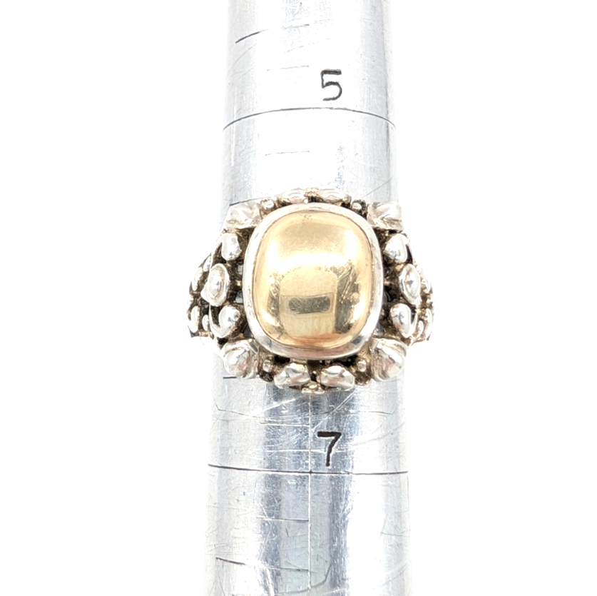 Sterling Silver 925 6.25 Ring Silver/ 14K YG ESPO 16282 - Image 8