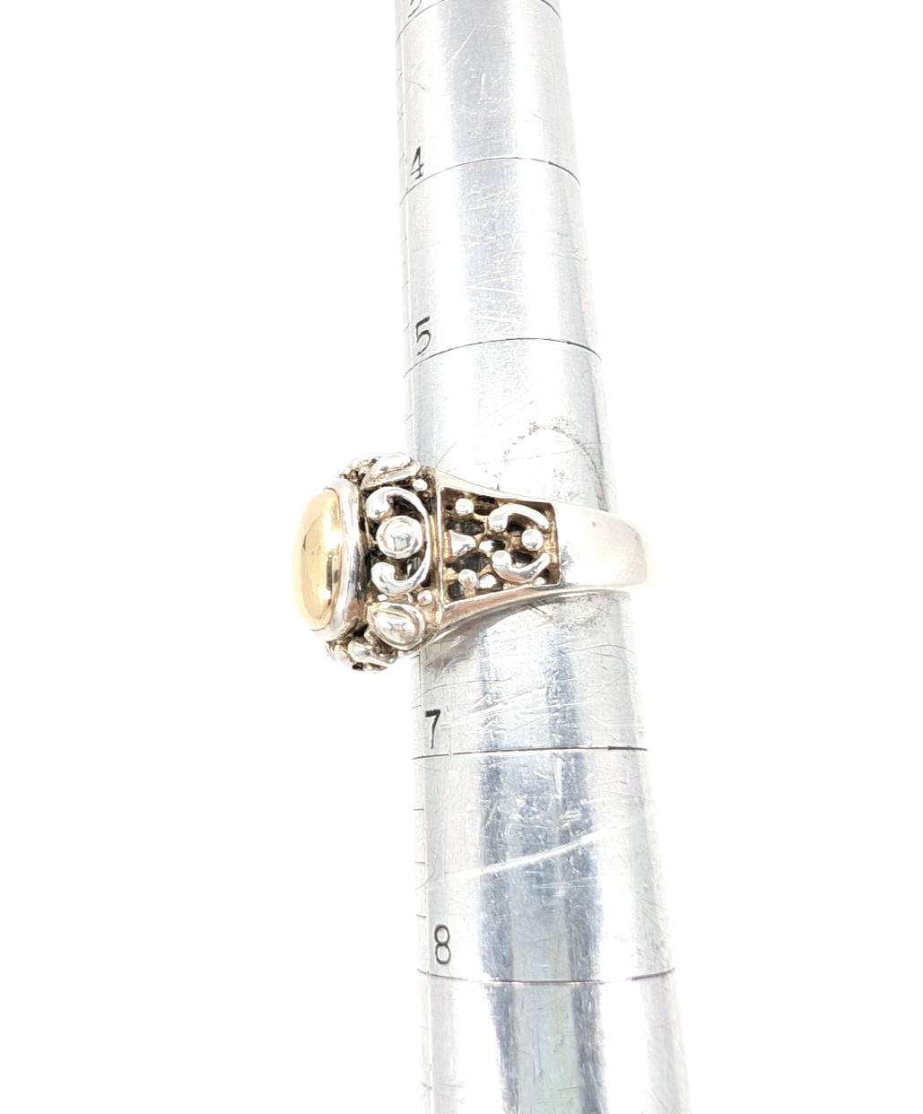 Sterling Silver 925 6.25 Ring Silver/ 14K YG ESPO 16282 - Image 9