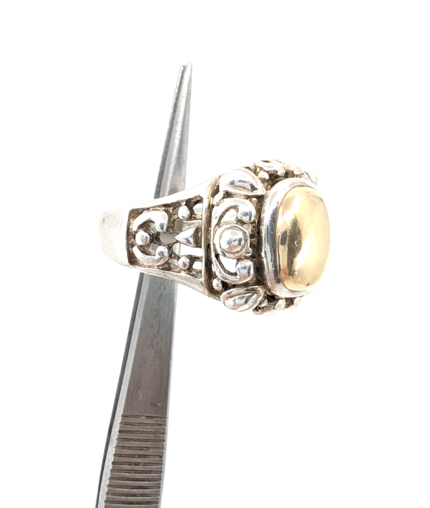 Sterling Silver 925 6.25 Ring Silver/ 14K YG ESPO 16282 - Image 13