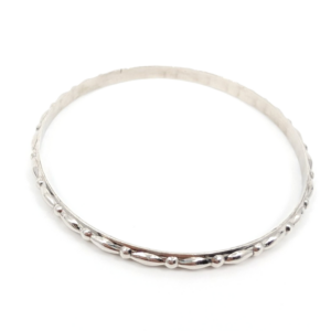 Sterling Silver 925 Medium Bracelets Scalloped Design Bangle 11758