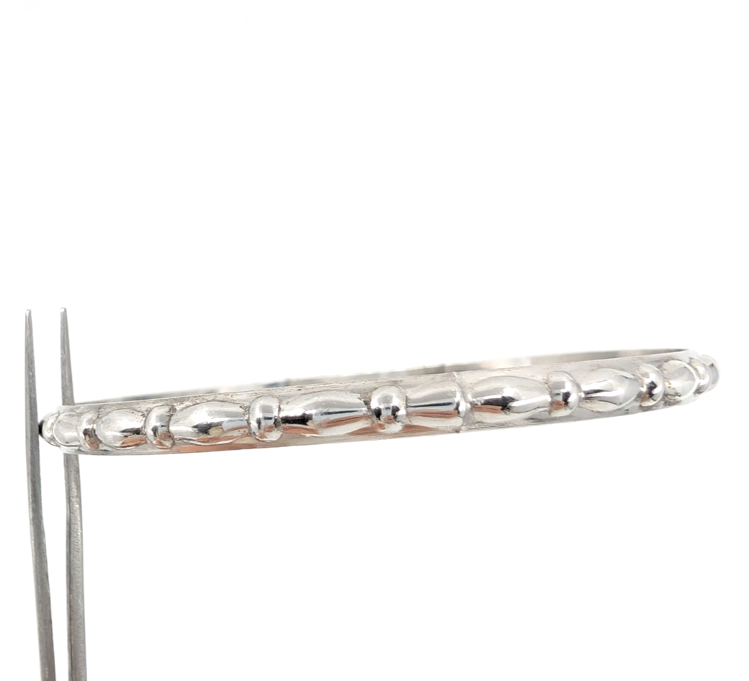 Sterling Silver 925 Medium Bracelets Scalloped Design Bangle 11758 - Image 6
