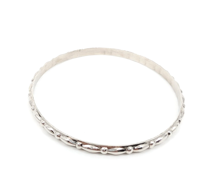 Sterling Silver 925 Medium Bracelets Scalloped Design Bangle 11758 - Image 12