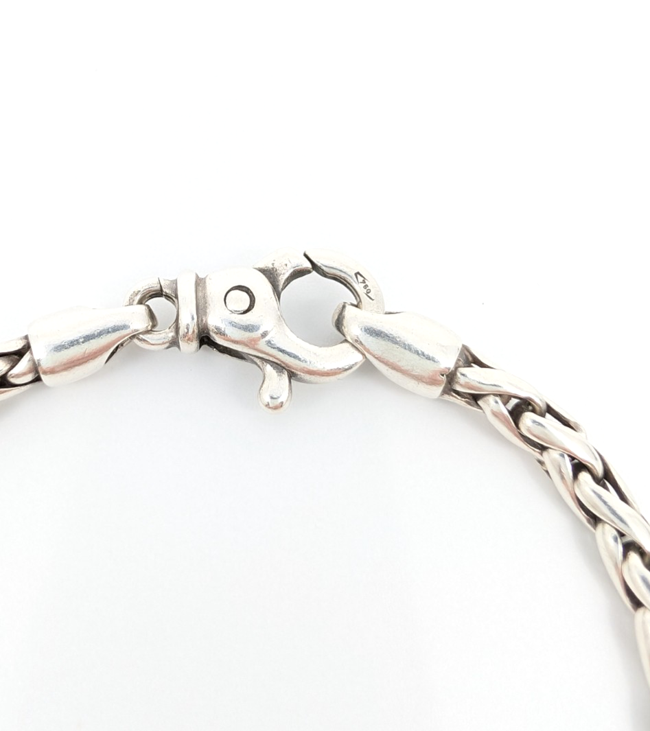 Sterling Silver 7.25" Bracelet 18K Accent Braided Silver R602- FOX1672 - Image 7