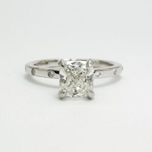 14K White Gold GIA 1.20 ct Cushion Cut Diamond Engagement Ring sz6 L853