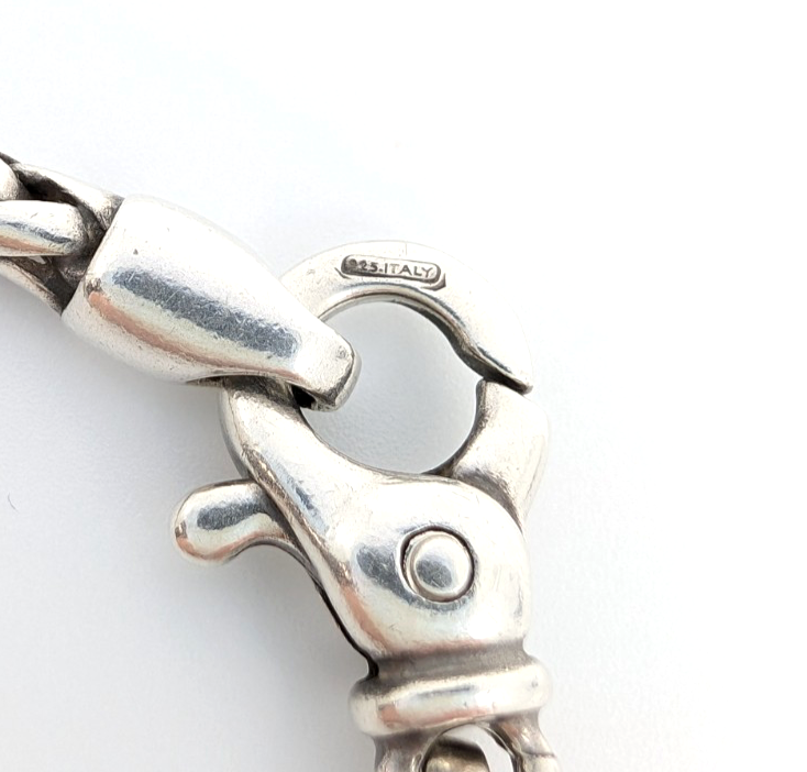 Sterling Silver 7.25" Bracelet 18K Accent Braided Silver R602- FOX1672 - Image 9