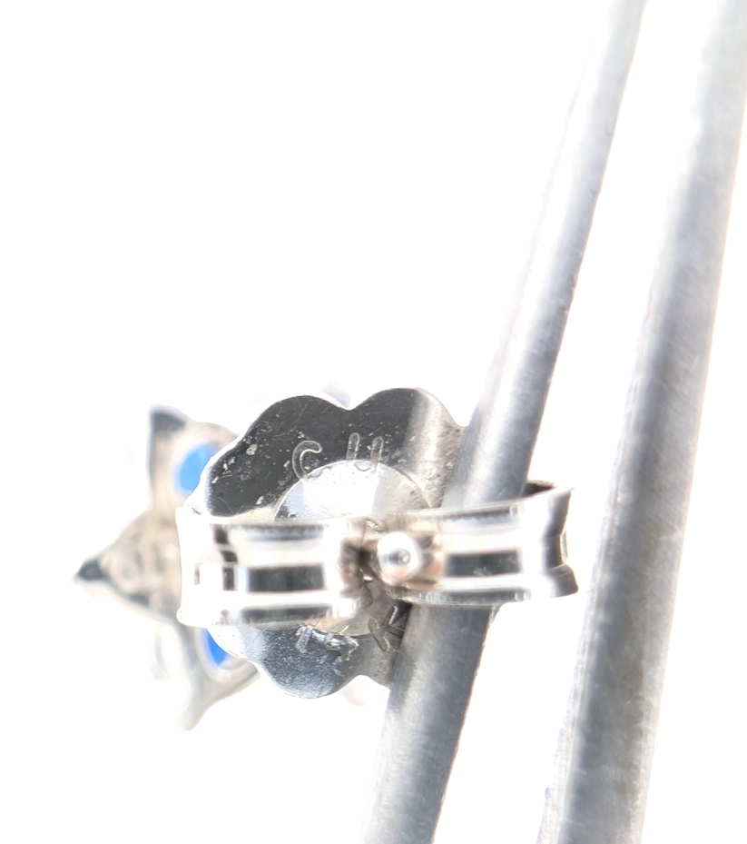 14K Gold Earrings Effy Sapphire Dia Flower Studs P785- FOX1663 - Image 18