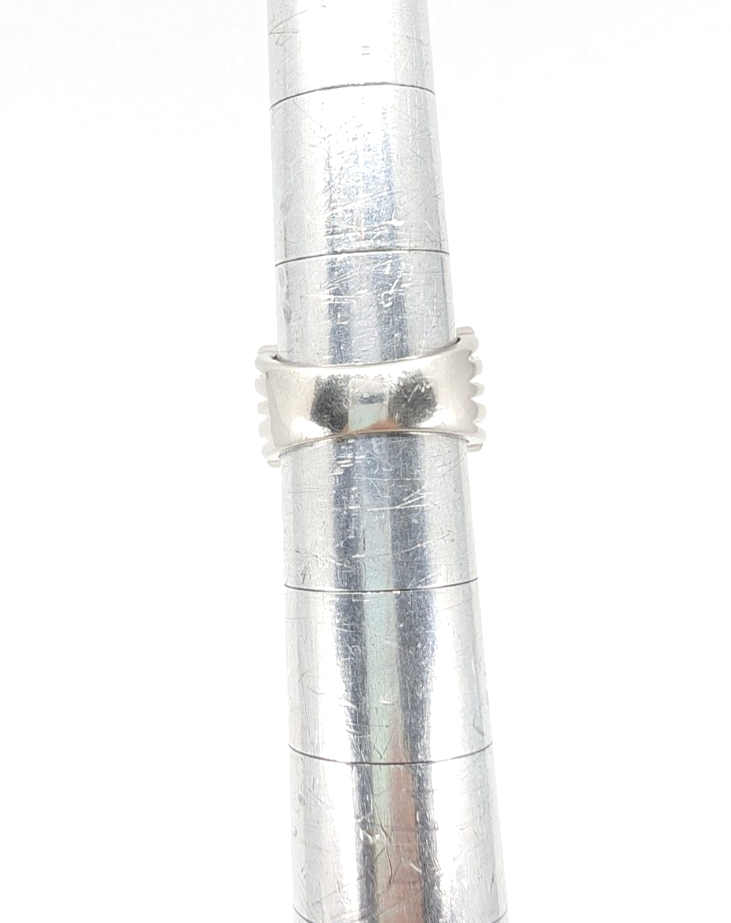 Sterling Silver 925 7 Ring Glass Encrusted/ Polished 5 Row Band 11686 - Image 9