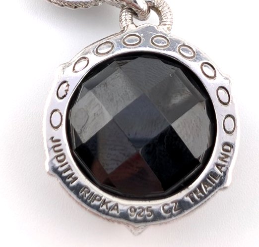 Judith Ripka Sterling Silver 925 Onyx Drop Clip on Earrings OAK518 - Image 11