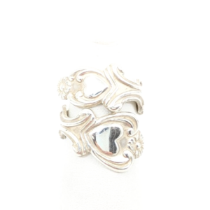 Sterling Silver 925 4 Ring Heart Flower Wrap 12677