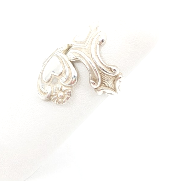 Sterling Silver 925 4 Ring Heart Flower Wrap 12677 - Image 4