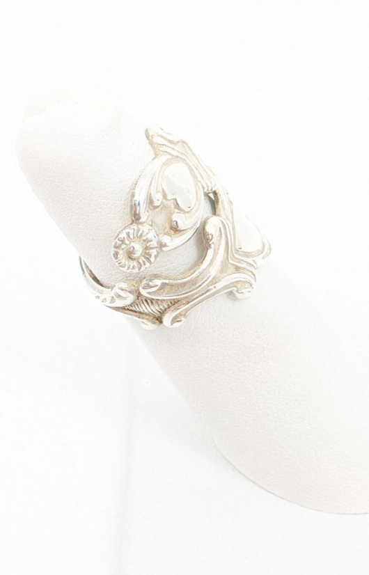 Sterling Silver 925 4 Ring Heart Flower Wrap 12677 - Image 5