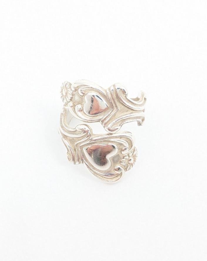 Sterling Silver 925 4 Ring Heart Flower Wrap 12677 - Image 6