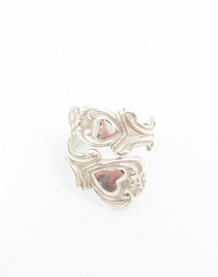 Sterling Silver 925 4 Ring Heart Flower Wrap 12677 - Image 7