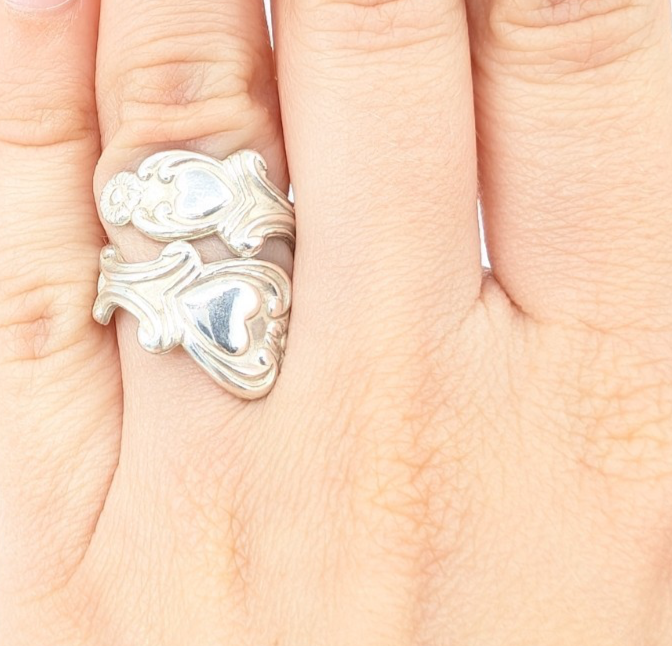 Sterling Silver 925 4 Ring Heart Flower Wrap 12677 - Image 13