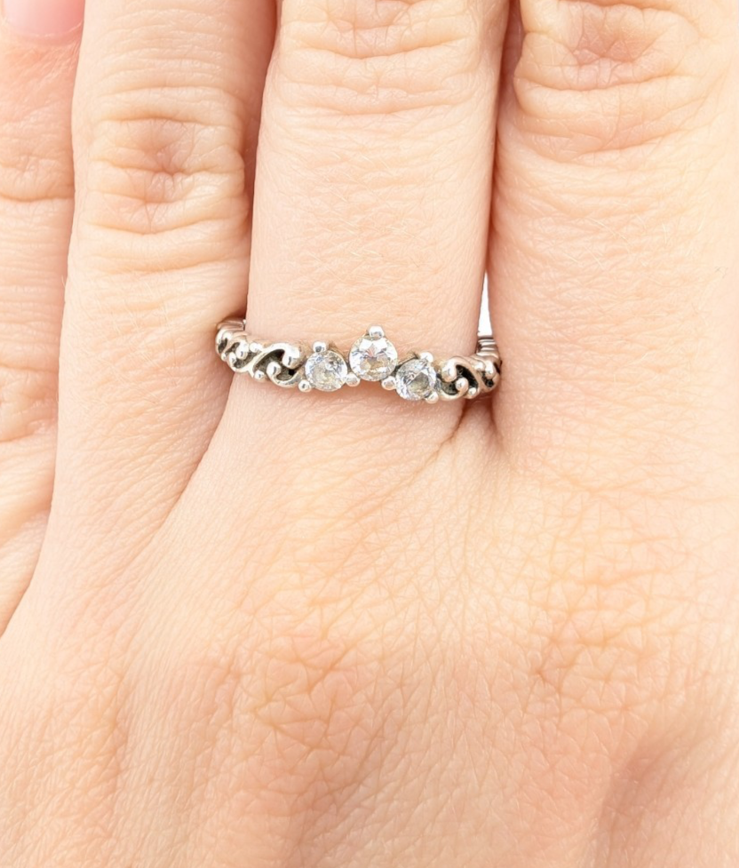 Sterling Silver 925 6 Ring Pan Regal Swirl Tiara Band R644- OAK128 - Image 12