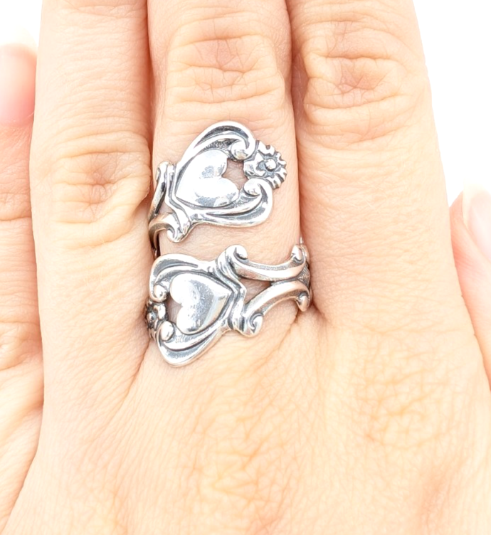 Sterling Silver 925 9 Ring Heart/ Flower Wrap 12678 - Image 6