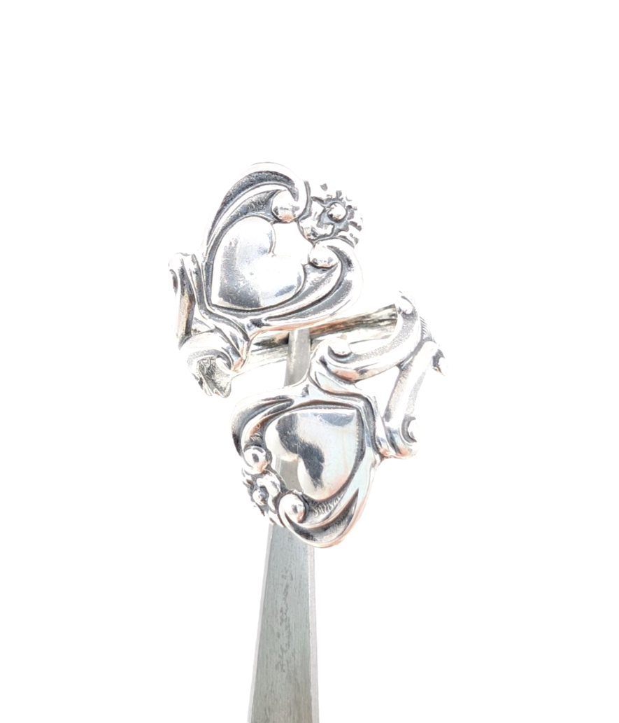 Sterling Silver 925 9 Ring Heart/ Flower Wrap 12678 - Image 7