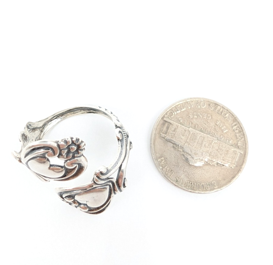 Sterling Silver 925 9 Ring Heart/ Flower Wrap 12678 - Image 8