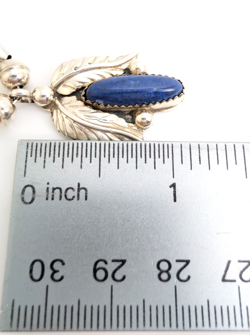 Sterling Silver 925 Native American Lapis Lazuli Feather Necklace 16006 - Image 16