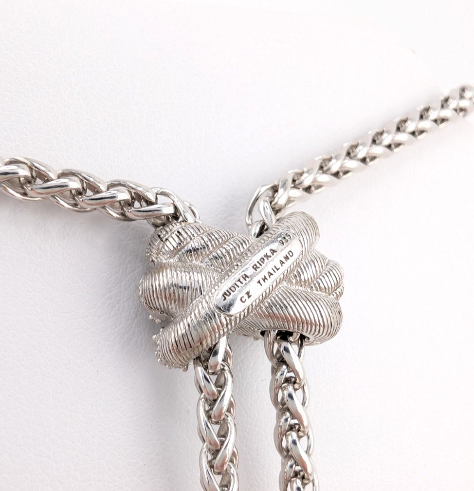 Judith Ripka Sterling Silver 925 Blister Pearl Diamonique Adjust Necklace Oak791 - Image 7